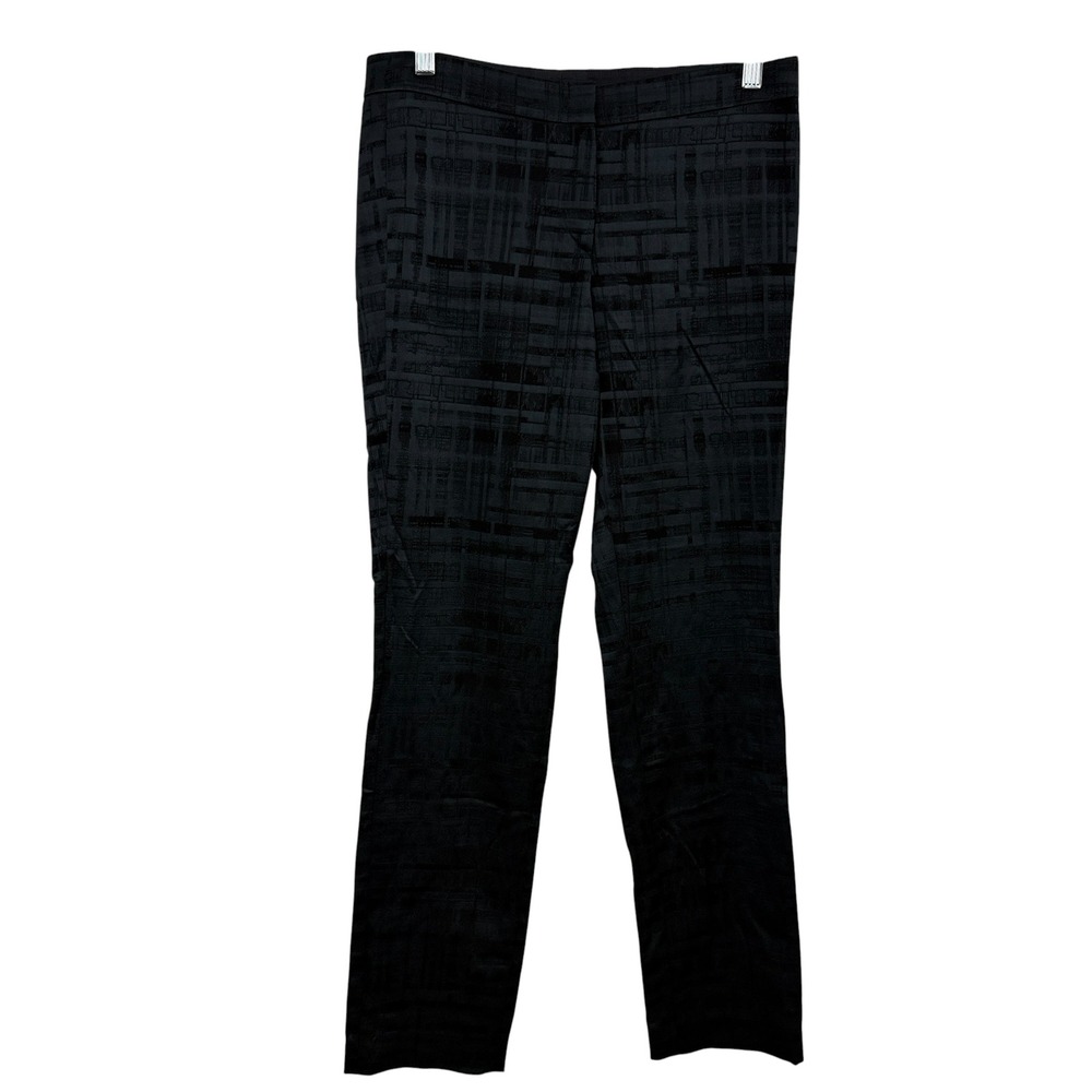 QL2 Quelledue Pants Womens 42 Black Textured Geometric Made in Italy Slim Fit